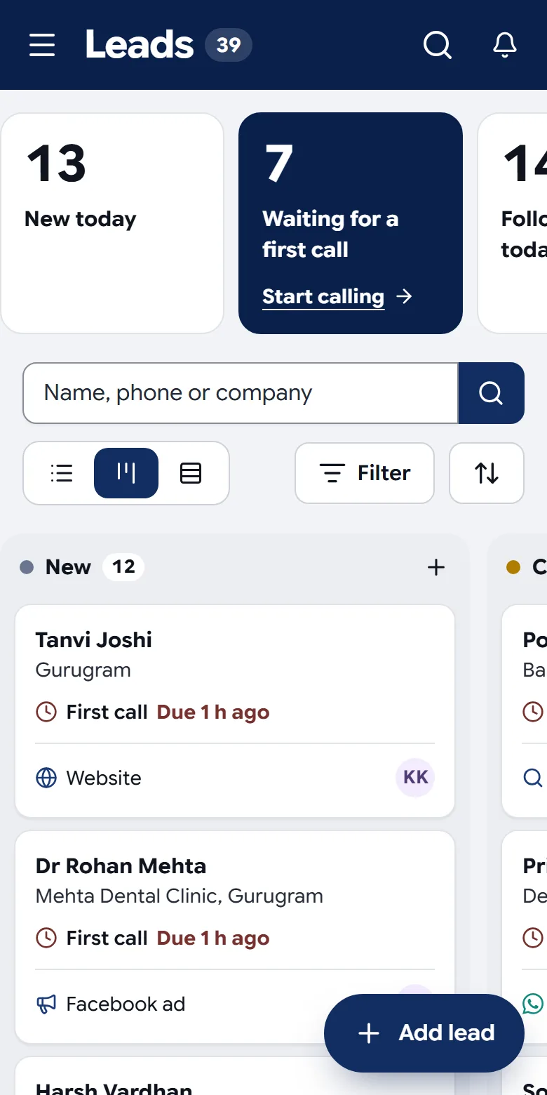 Precision Pulse CRM on a phone
